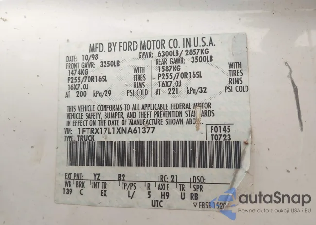 1FTRX17L1XNA61377: 42475056