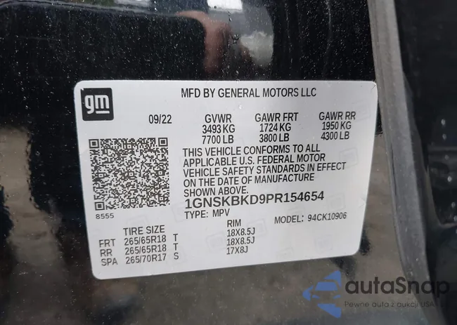 1GNSKBKD9PR154654: 42475123