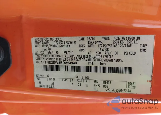 1FTNE2EW3EDA64940: 42475161