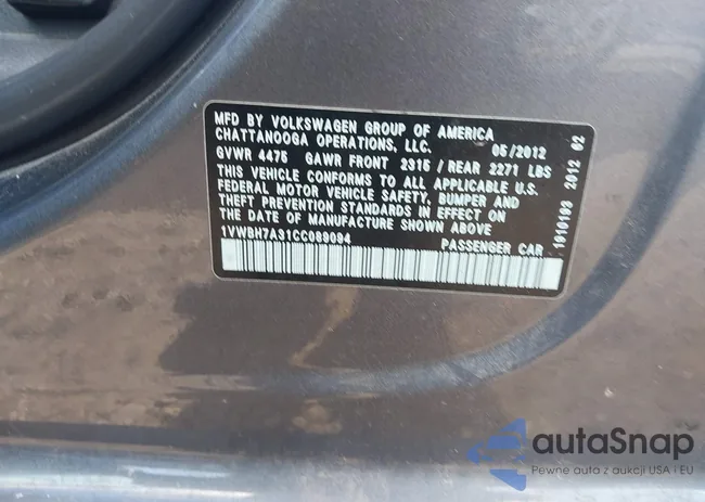 1VWBH7A31CC089094: 42475305