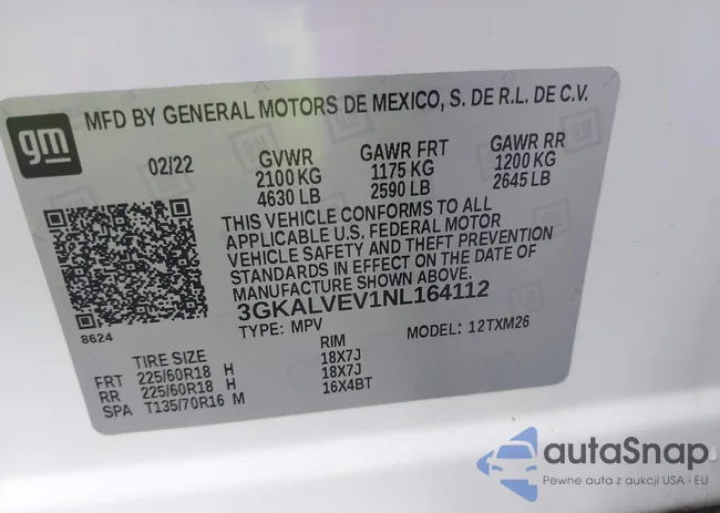 3GKALVEV1NL164112: 42474532