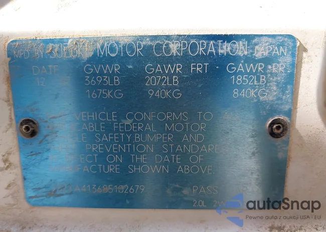 JS2YA413685102679: 42474700