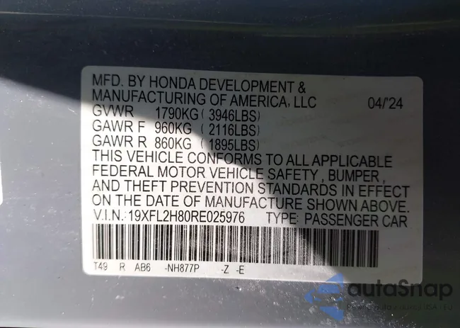 19XFL2H80RE025976: 42475834