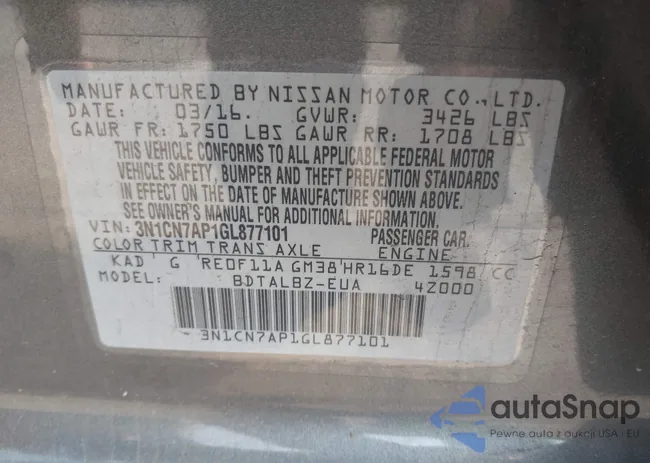 3N1CN7AP1GL877101: 42475837