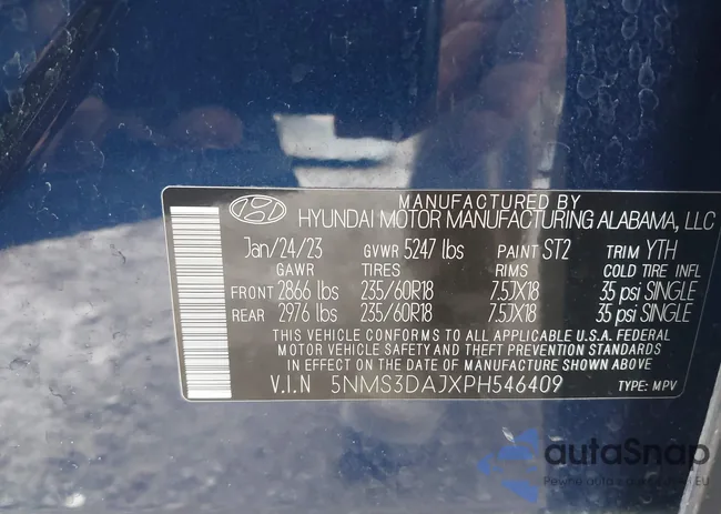 5NMS3DAJXPH546409: 42476007