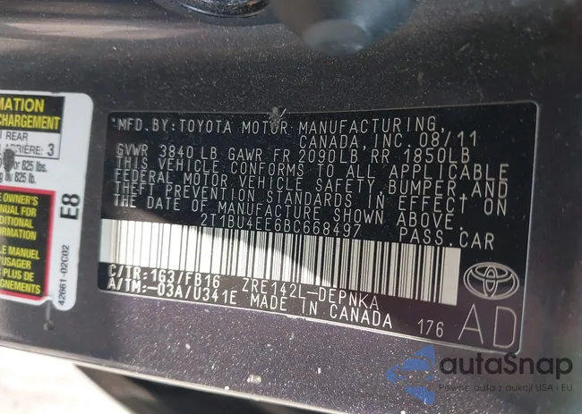 2T1BU4EE6BC668497: 42476049