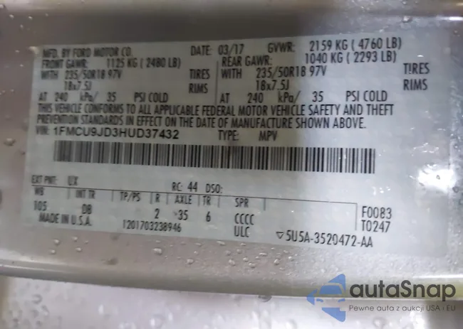 1FMCU9JD3HUD37432: 42476146