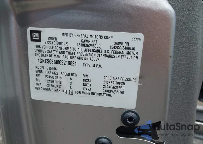 1GKES63M062219821: 42476161