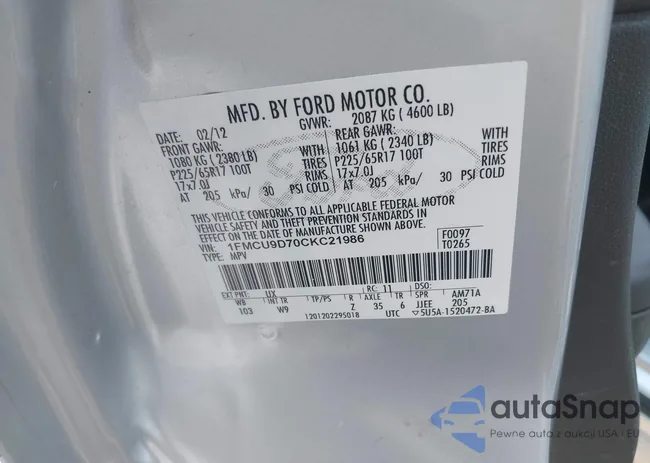 1FMCU9D70CKC21986: 42476272