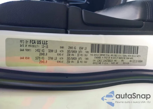 1C4RJFJGXHC769618: 42476316