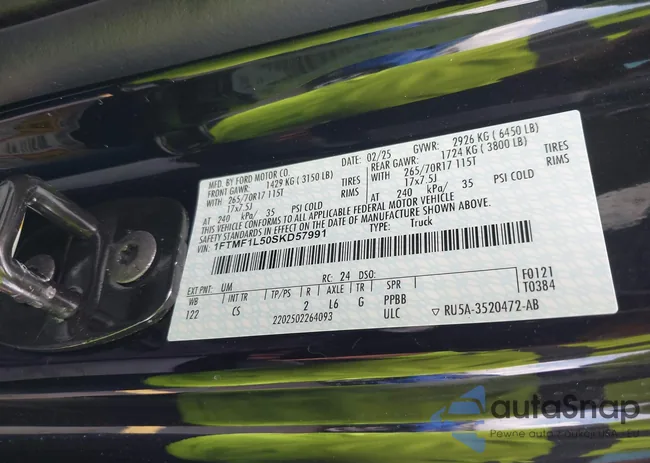 1FTMF1L50SKD57991: 42475351