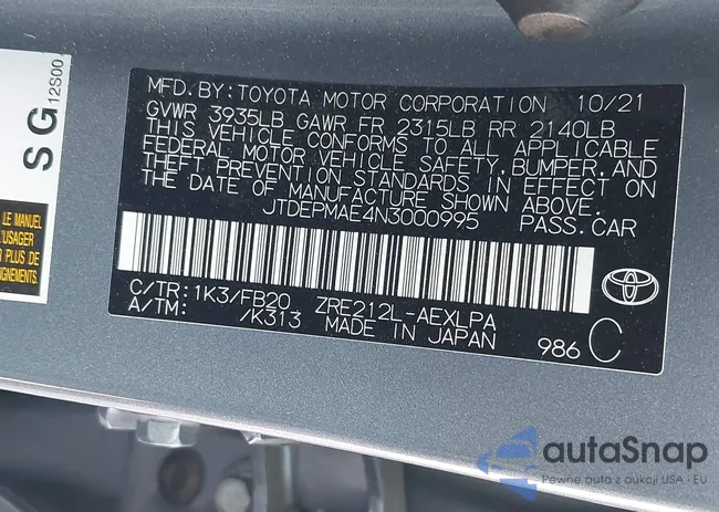 JTDEPMAE4N3000995: 42475645