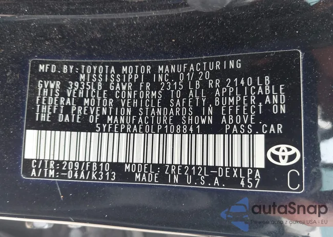 5YFEPRAE0LP108841: 42476844