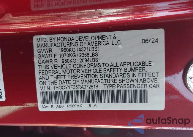 1HGCY1F35RA072818: 42476996