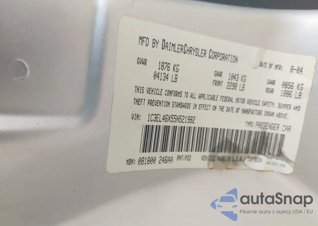 1C3EL46X55N521982: 42477092