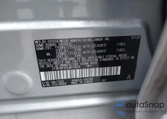 2T3K1RFV5LW070848: 42477277