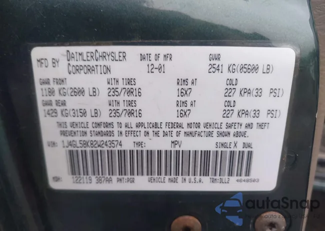 1J4GL58K82W243574: 42476510