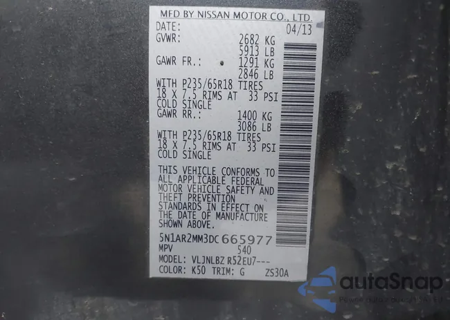 5N1AR2MM3DC665977: 42476560