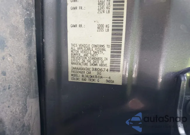 1N4AA6AV2KC380674: 42476566