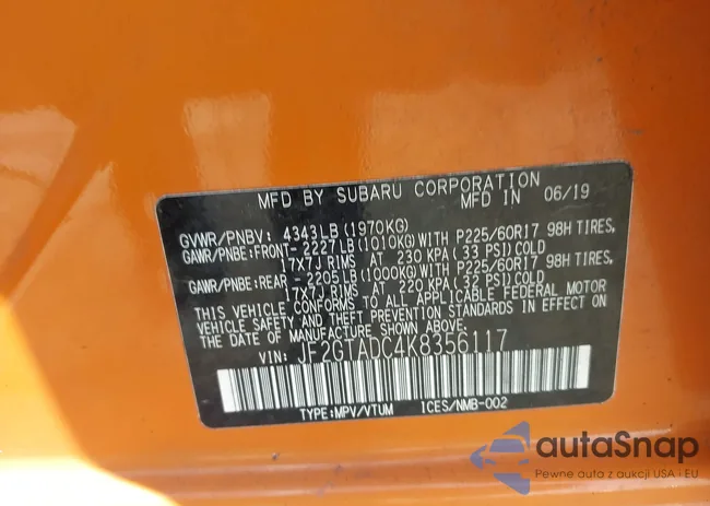 JF2GTADC4K8356117: 42476589