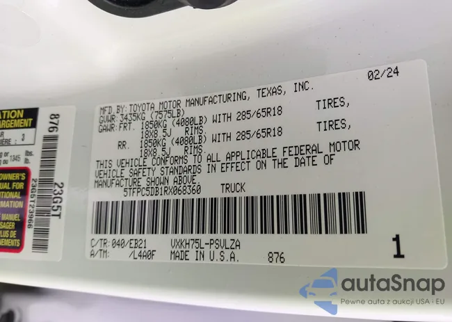 5TFPC5DB1RX068360: 42476705