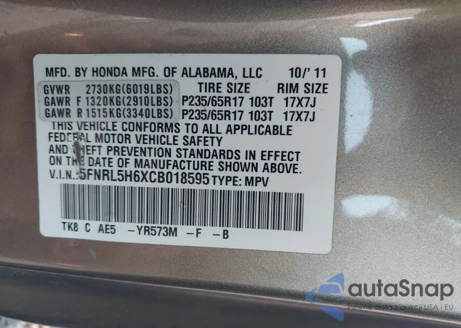 5FNRL5H6XCB018595: 42477793