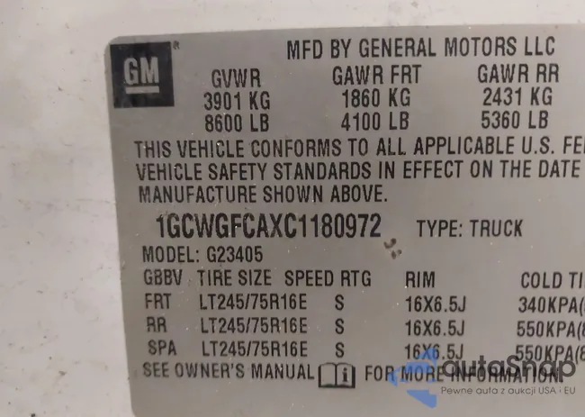 1GCWGFCAXC1180972: 42477882