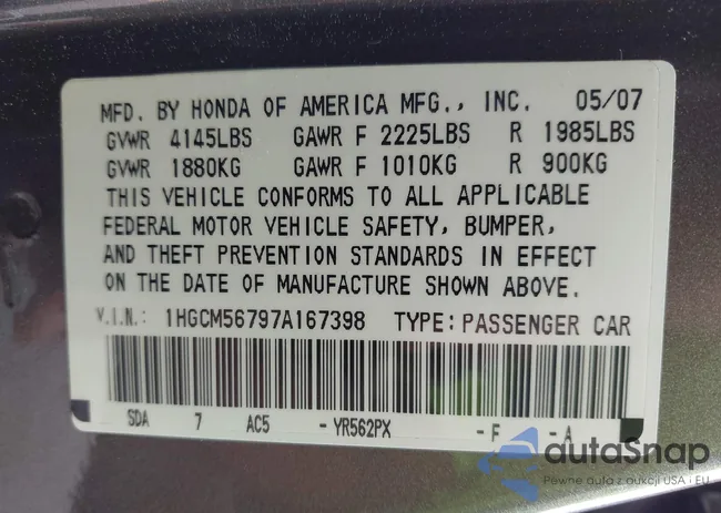 1HGCM56797A167398: 42477328