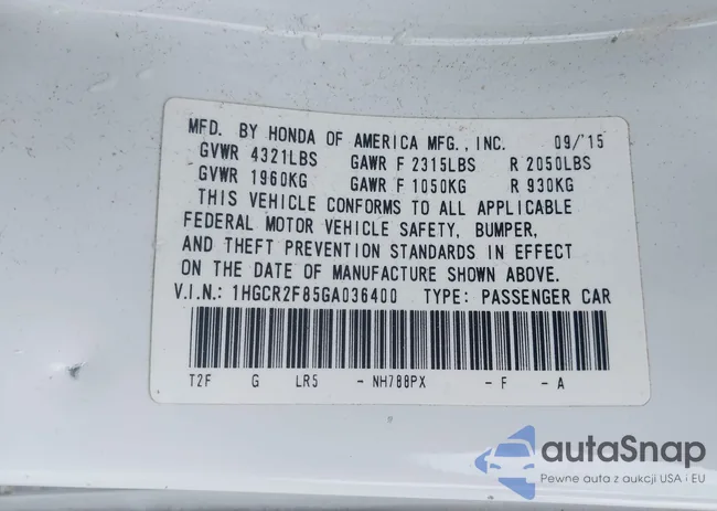 1HGCR2F85GA036400: 42477351