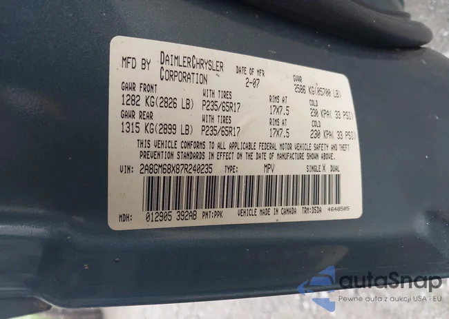 2A8GM68X87R240235: 42477435