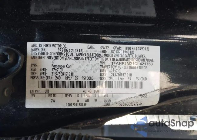 1FAHP3M21CL421763: 42478819