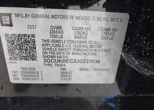 3GCUKREC2JG237038: 42478925