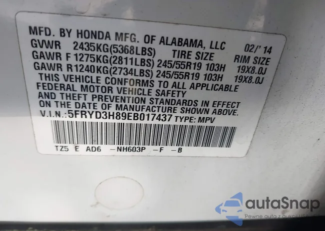 5FRYD3H89EB017437: 42479210