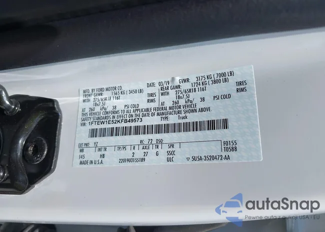 1FTEW1E52KFB49573: 42478431