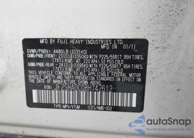 JF2SHADC0BH742612: 42479781