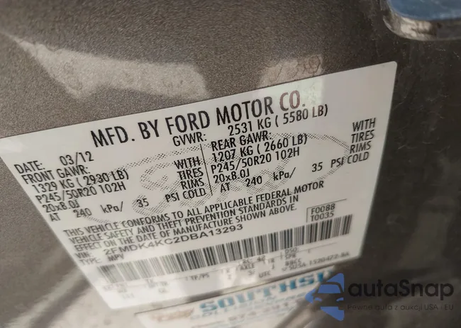 2FMDK4KC2DBA13293: 42479811