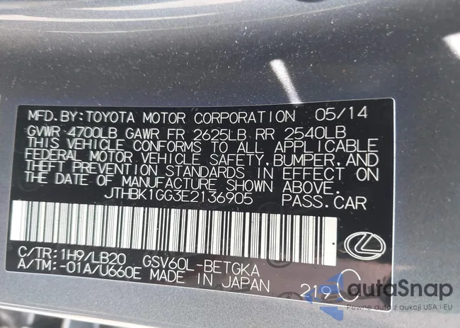 JTHBK1GG3E2136905: 42480041