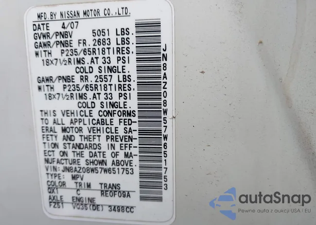 JN8AZ08W57W651753: 42480130