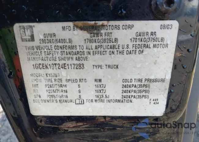 1GCEK19T24E117283: 42479321