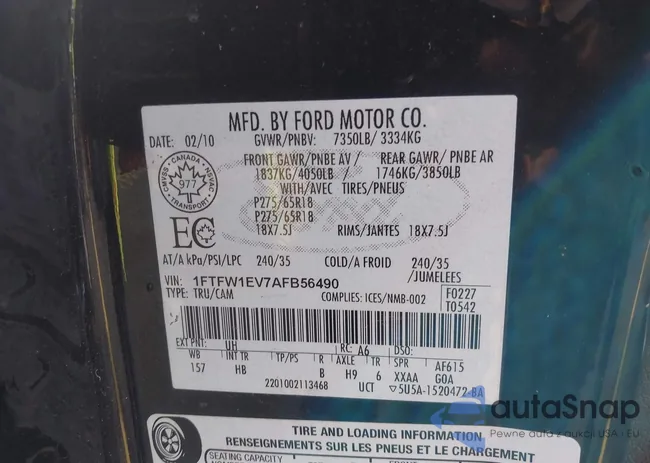 1FTFW1EV7AFB56490: 42480718