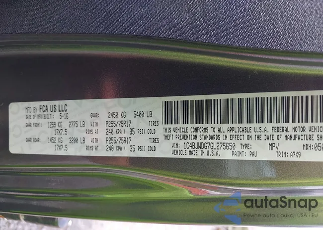 1C4BJWDG7GL275650: 42480834