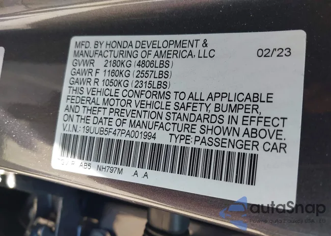 19UUB5F47PA001994: 42480954