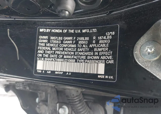 SHHFK7H69KU210668: 42481102