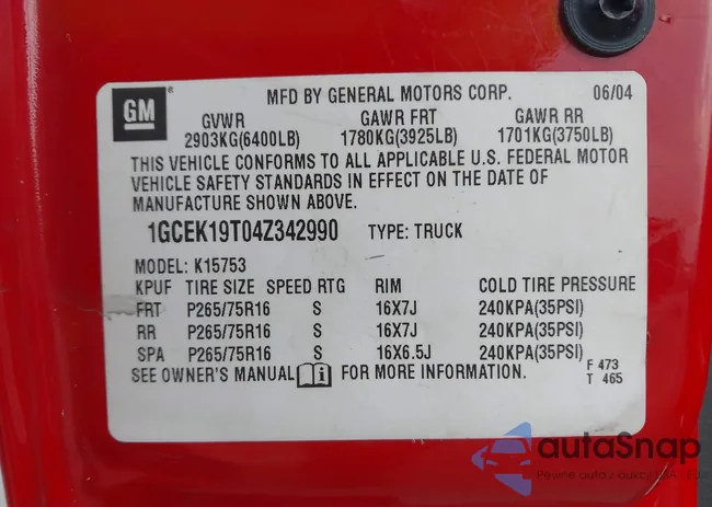 1GCEK19T04Z342990: 42481264