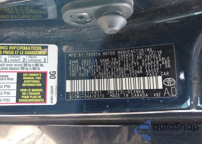 2T1BURHEXHC822212: 42481291