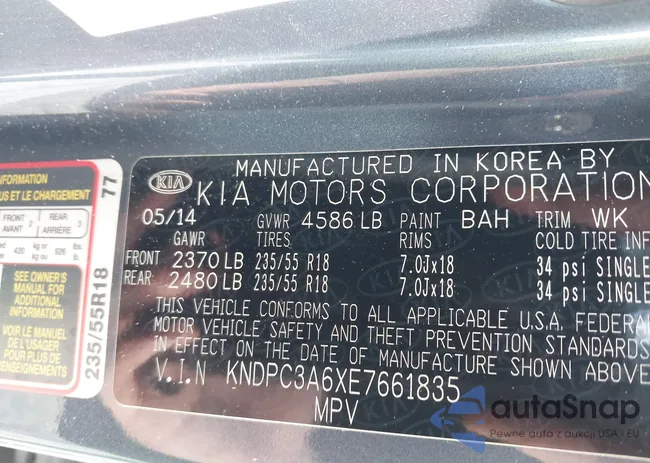 KNDPC3A6XE7661835: 42480503