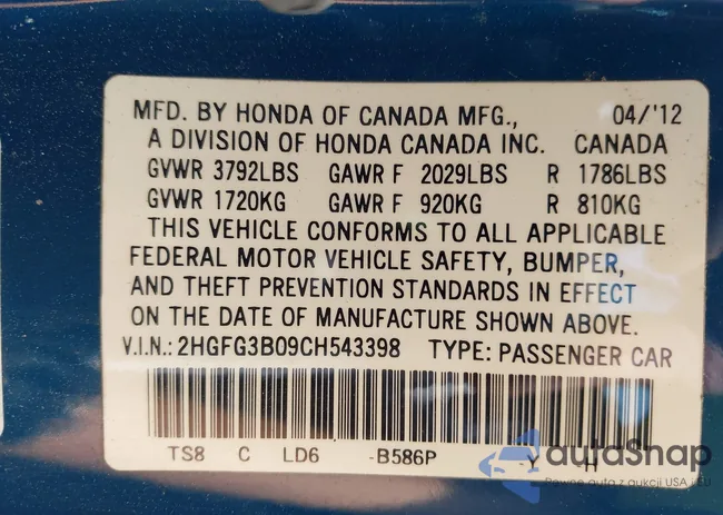 2HGFG3B09CH543398: 42480661