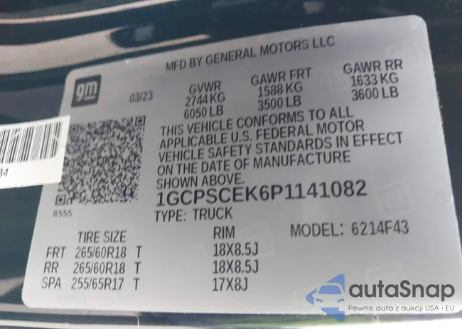 1GCPSCEK6P1141082: 42481814