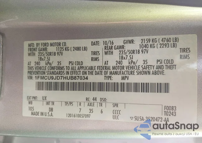 1FMCU9JD7HUB87034: 42481941