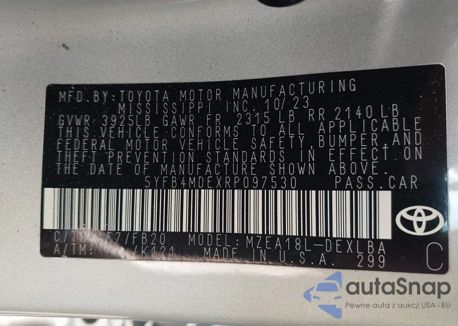 5YFB4MDEXRP097530: 42481459